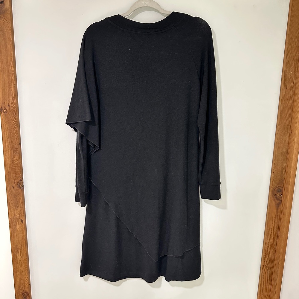 Soft Surroundings Asymmetrical Layered Tunic Dress Womens‎ Small Black V-Neck - Picture 3 of 6